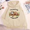Sloth I'M Not Lazy I'M Energy Efficient Printed Long Sleeve Pullover Hoodies For Women And Men Autumn Winter Casual Sweatshirts