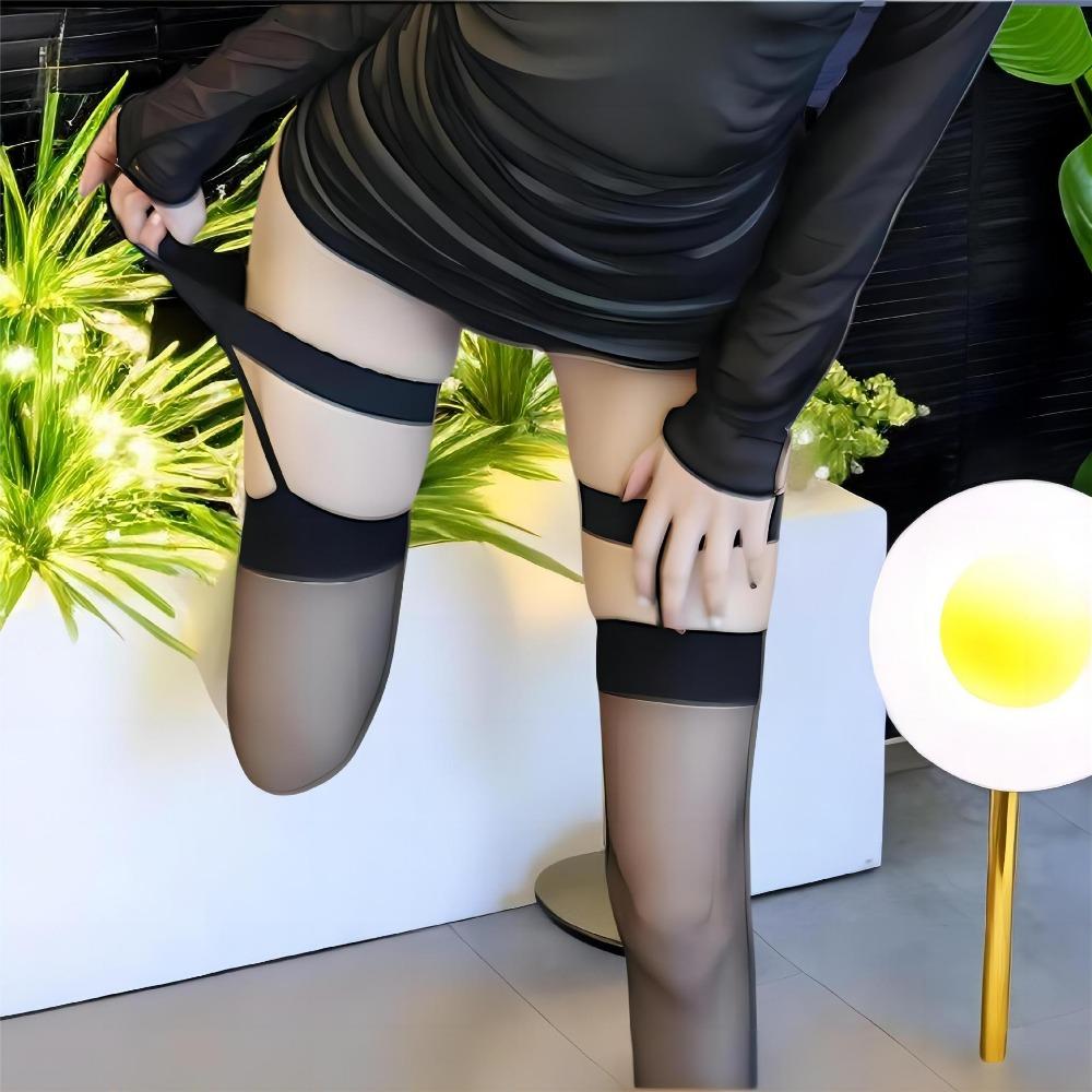 Sex Stockings No-take-off Long Tube Suspenders Sexy Suspenders Socks Can Be Hand-torn Black Silk Passion Sexy Bed Hot Flirting