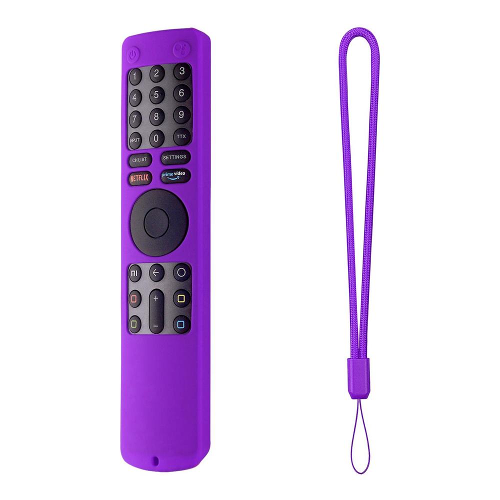 

Protective Case For Xiaomi Mi 4S TV Remote Cover Silicone Protective Shockproof Protector With Lanyard Control Holder фіолетовий