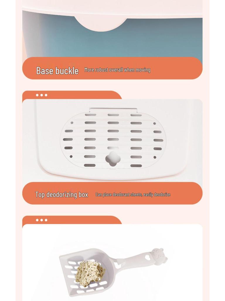 Extra große geschlossene Katzentoilette, Anti-Spritz-Design für Kätzchen & Erwachsene