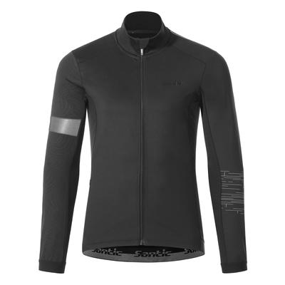 Santic Men's Winter Cycling Jersey, Windbreaker Jacket, 8-16°C, Fleece-Lined, Windproof, and Cold-Resistant, Size 2XL