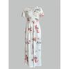 Women's Short-sleeved V-neck Wrap Belt Pocket Printed Elegant Long Dress