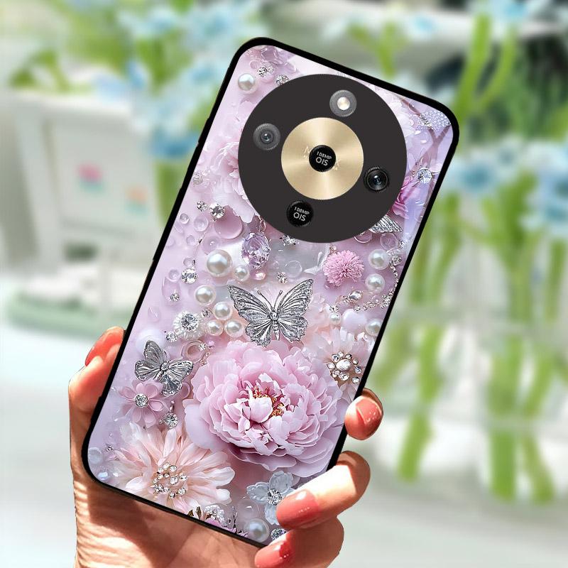 For Honor X9d HonorX9d Case MTN-NX1 Luxury Painted Cover Tempered Glass Phone Casing For Honor X 9 D Fundas Coque Camera Protect