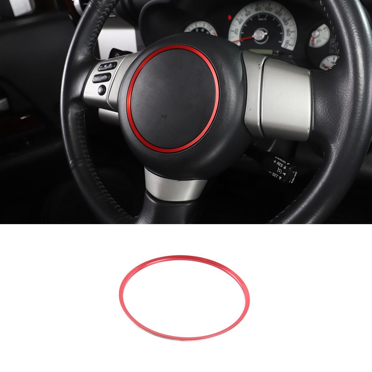 Red Alloy Steering Wheel Center Cover Trim Ring For Toyota FJ Cruiser 2007-