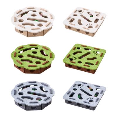 Felt Cats Enrichment Maze Puzzle Box Teaser Toy For Indoor Play Promotes Hunting And Reduces Boredom Entertainment Gift