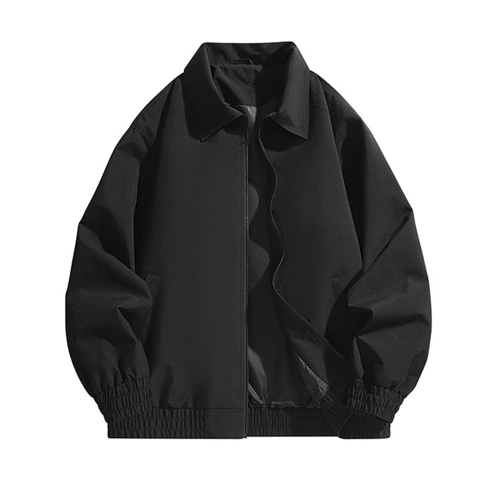 Men's Solid Color Work Jacket Baseball Jacket Trendy Fashion Casual Sports Lapel Coat