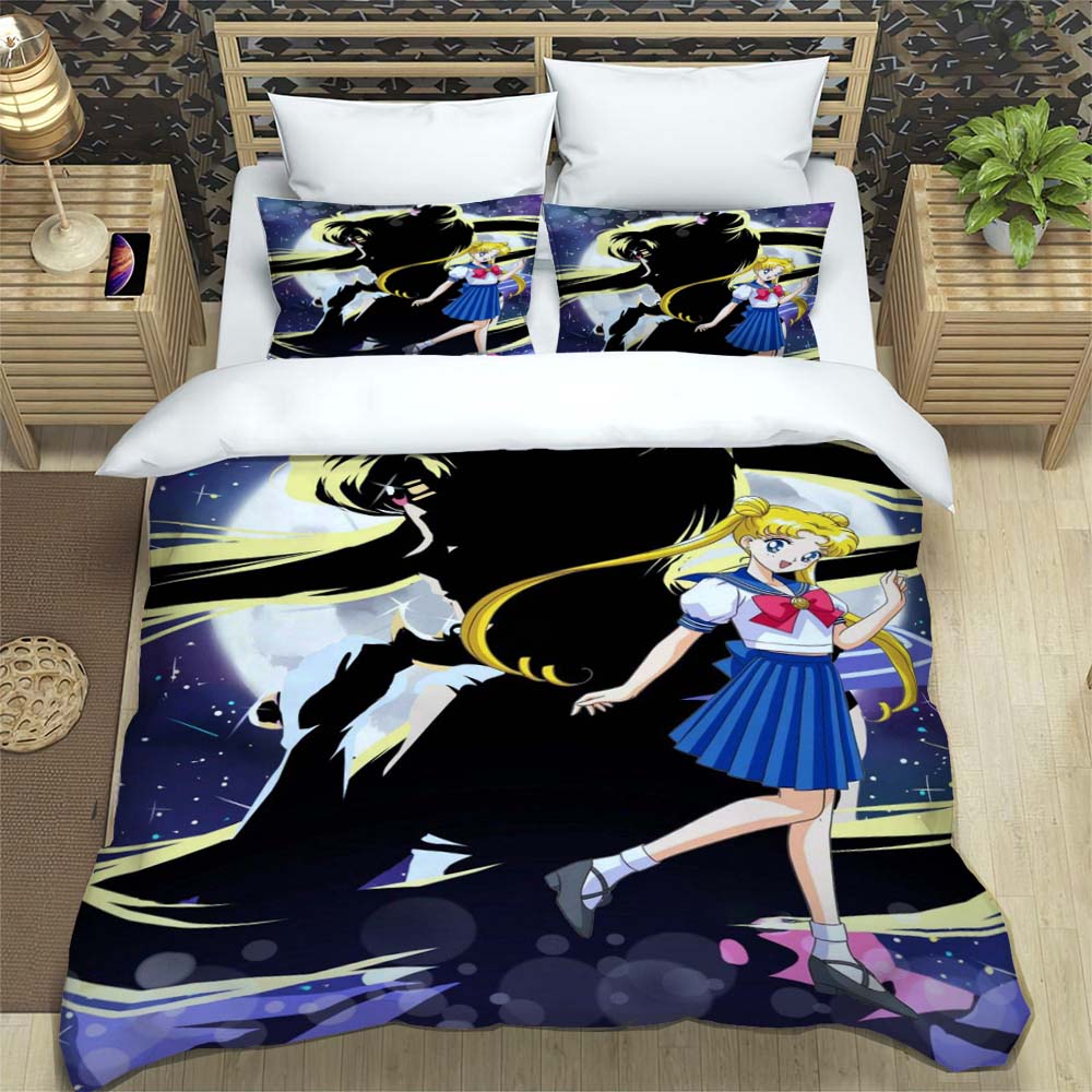 Neue Kawaii Sailor Moon Weiche und Bequeme Bettbezug, Kinderbettwäsche Set Geschenk, Extragroß, Mehrere Größen Verfügbar.