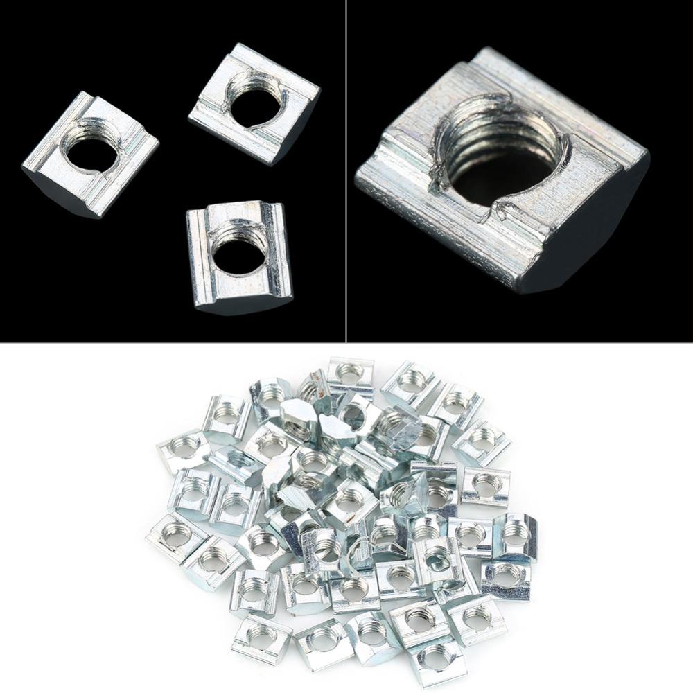 50pcs 20 Series T Slot Nut Sliding Mechanism T Slot Bolt Aluminum Profile Nut For 2020 Series