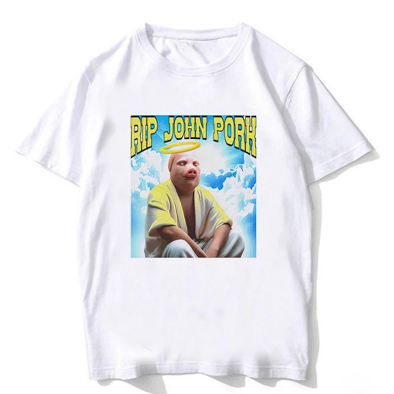 Lustiges John Pork ruft an Anruf annehmen Telefon T-Shirt für Frauen Schwein Tops T-Shirt Gothic Hip Hop T-Shirt Streetwear Kleidung