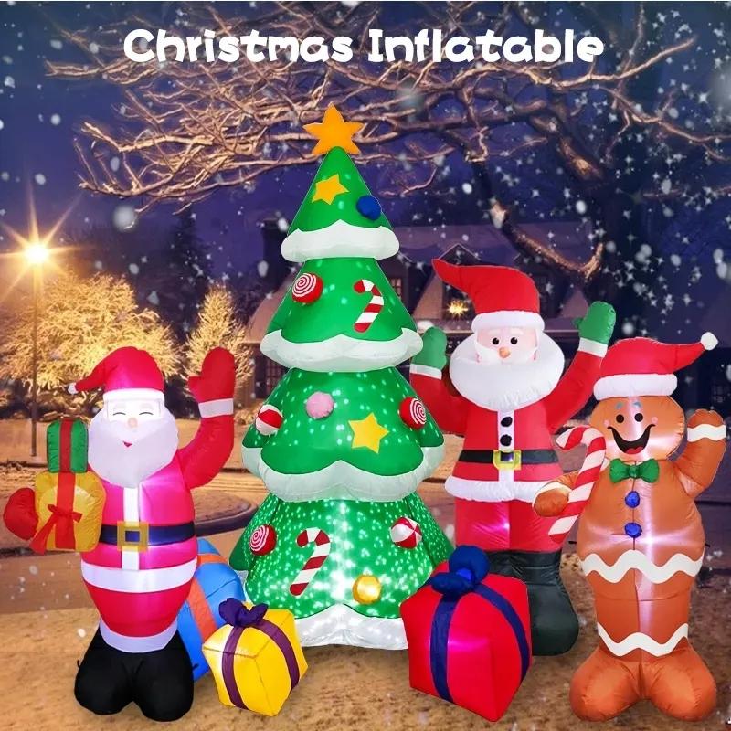 Christmas Inflatable Style Decoration Built-in LED Lights Inflatable Model Outdoor Ornament Xmas Party New Year Garden Decor