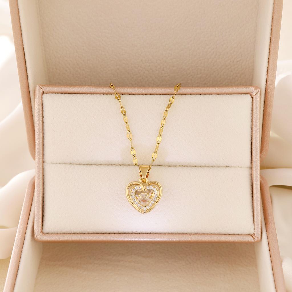 Multi-Tone Mom & Child Pendant Necklace Set, Heart & Family Silhouette Necklaces for Mother's Day
