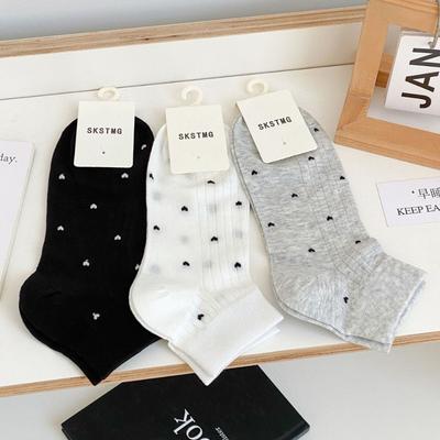 Damen Frühlings- und Sommerdünne Süße und Vielseitige Baumwolle Liebe Atmungsaktive Socken