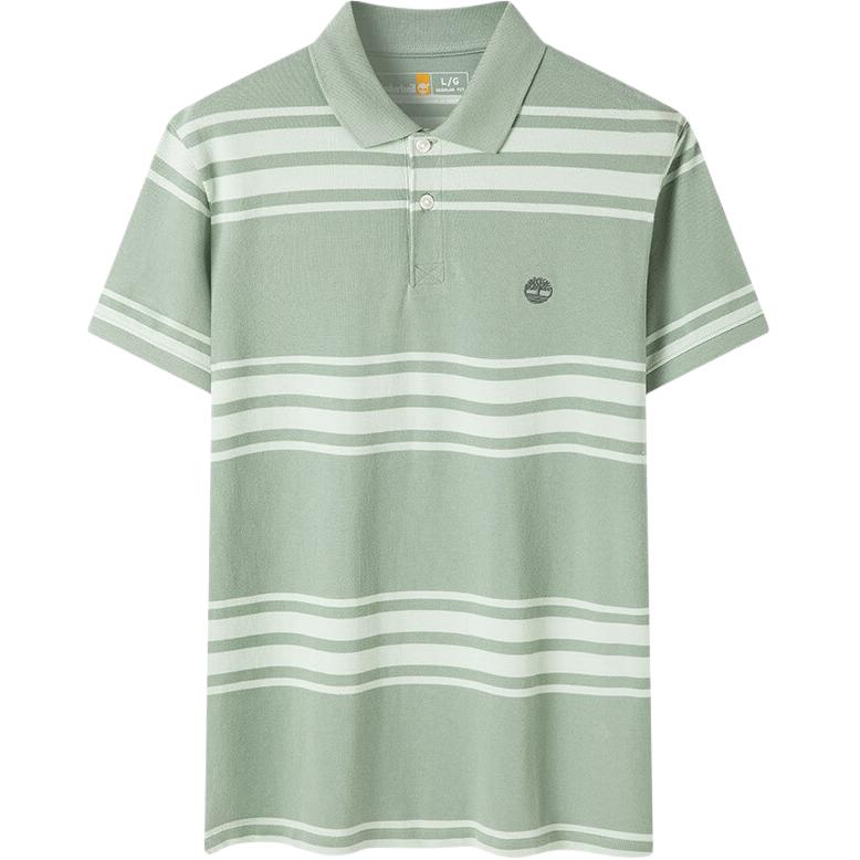 

Timberland Logo Quick-Dry Breathable Striped Polo Shirt Men tops Green-Stripes A6B3V-EOL M