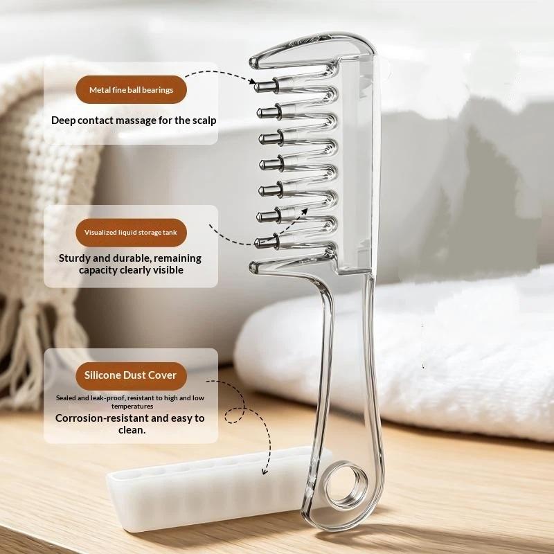 Essential Oil Liquid Applicator Massage Comb Unisex Transparent for Scalp Care Hair Nourishing Daily Use