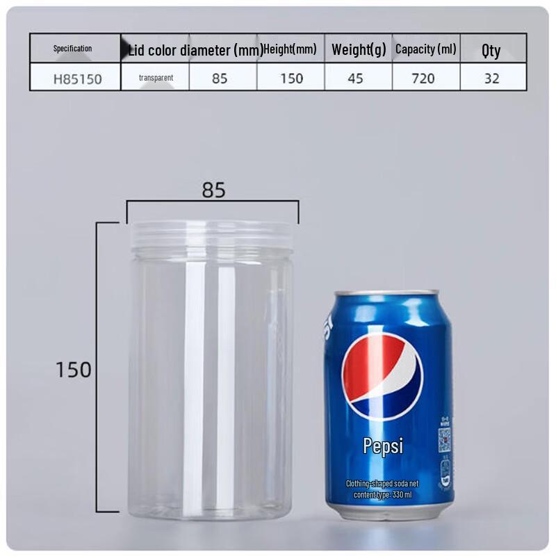 ShengBiLai Thick Transparent PET Food Storage Jars, 40-Pack