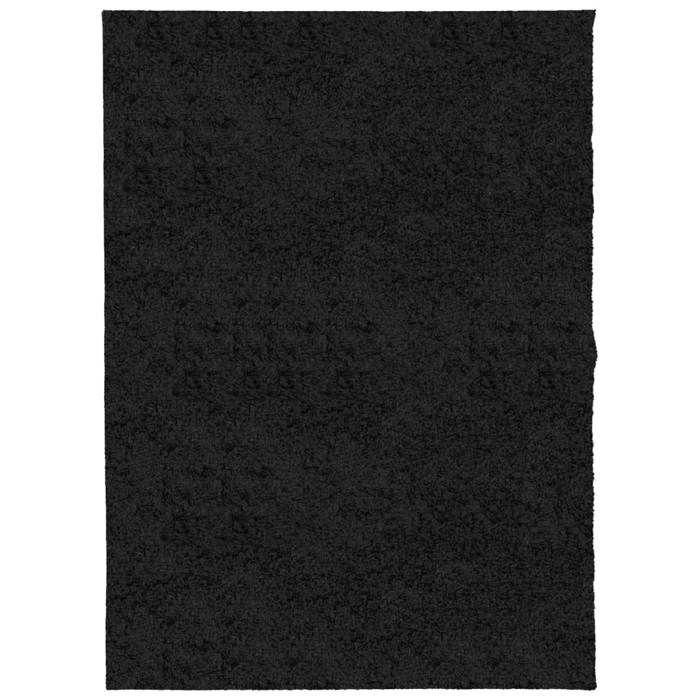 VidaXL Shaggy Rug with Long Pile, Floor Carpet, Area Rug, Rug for Living Room Bedroom Hallway, Modern Black 375279