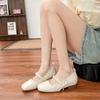 2025 spring and summer new Mary Jane single shoes women's wear high-end pearl word with thick heel shoes women's shoes versatile