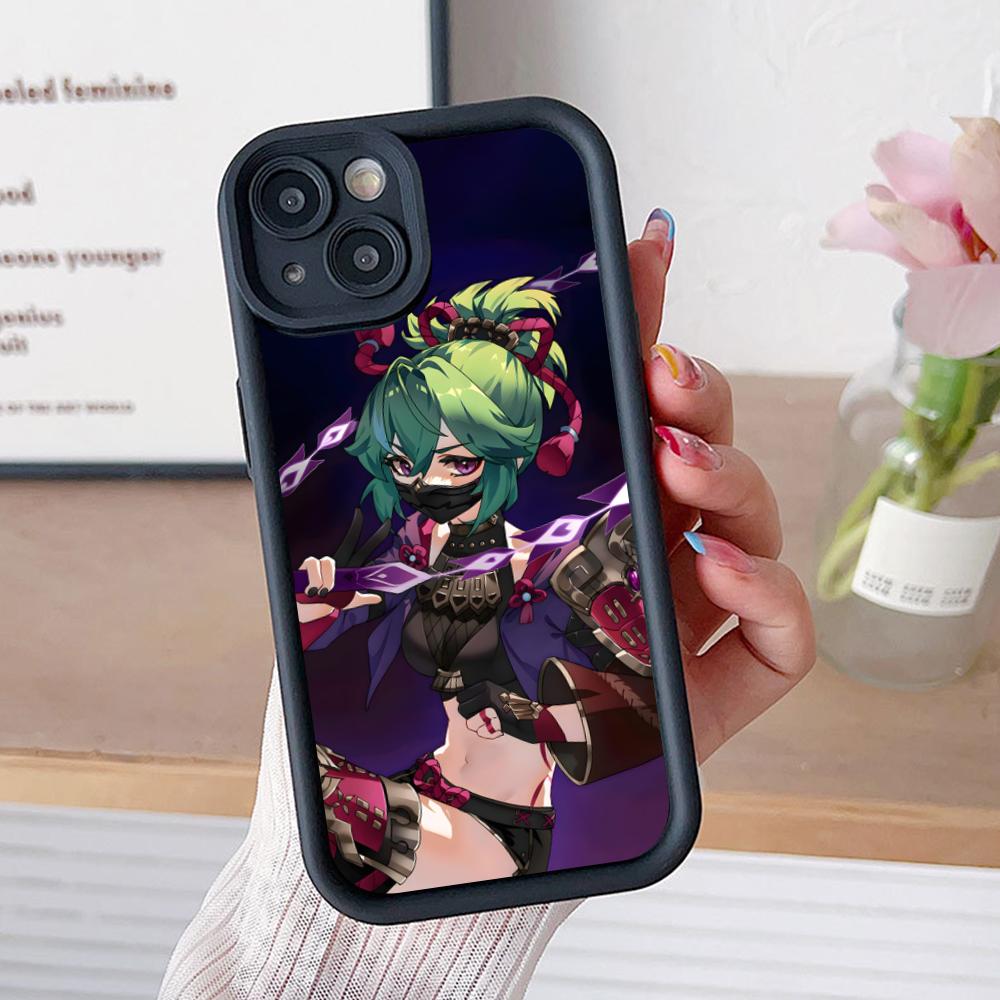 

Game GI Kuki Shinobu Mobile Phone Case for iPhone 17 16 15 14 13 12 11 Air Pro Max Plus Thicken TPU Colorful Cover Pretty Cover iPhone 11