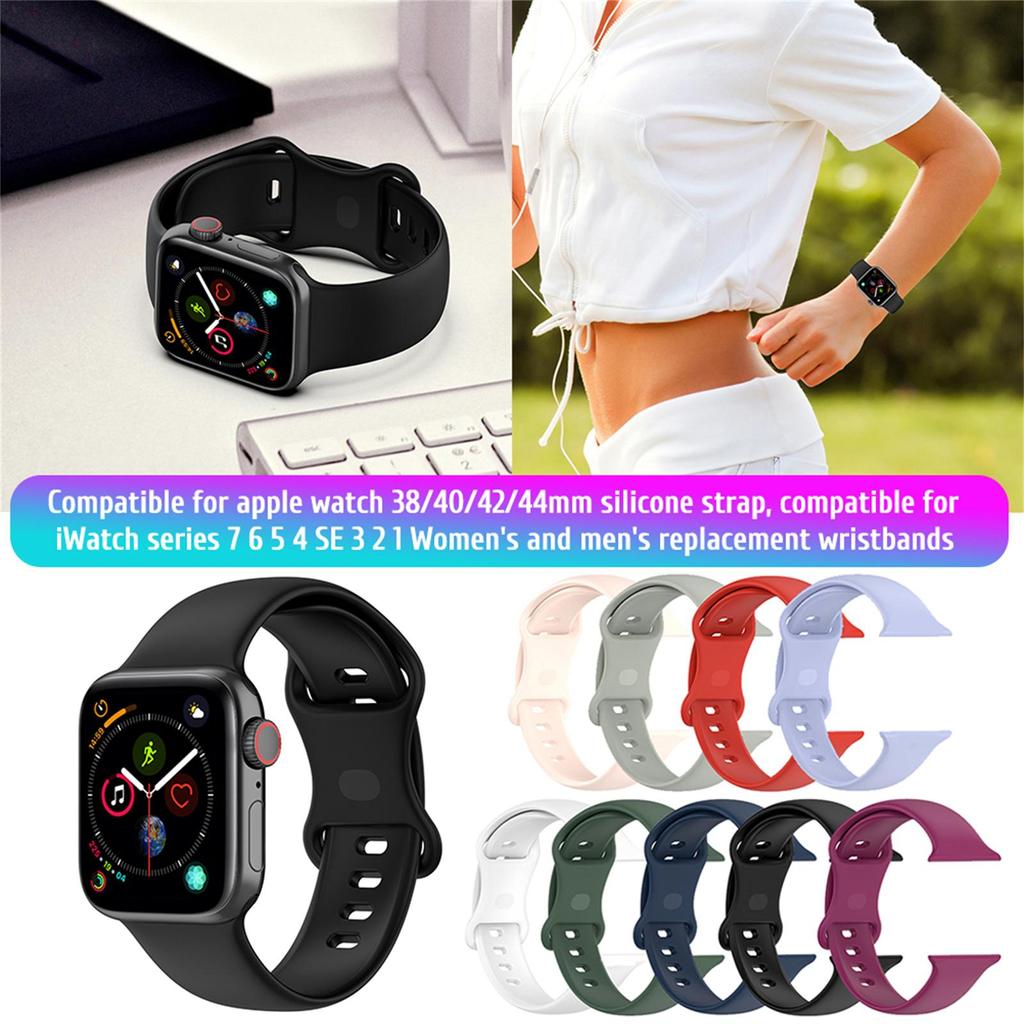 5 Pcs Soft Replacement Strap Compatible for Apple Watch 38 40 42 44mm Smart Watch Wristband Compatible for iWatch