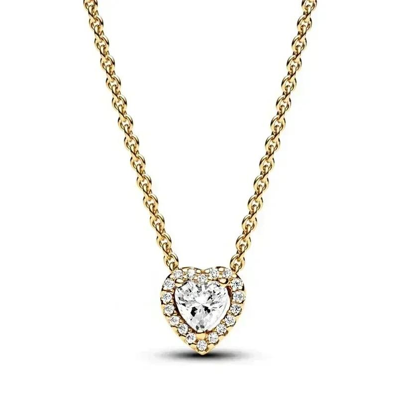 Collana a Cuore in Argento 925 Regalo di Natale Compleanno per Donne Gioielli Rotondi Lucidi Raffinati Fascino Classico Sorpresa