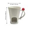 Ceramic Chocolate Fondue Mug with Fork Cheese Melting Pot Practical Butter Warmer Pot  Party