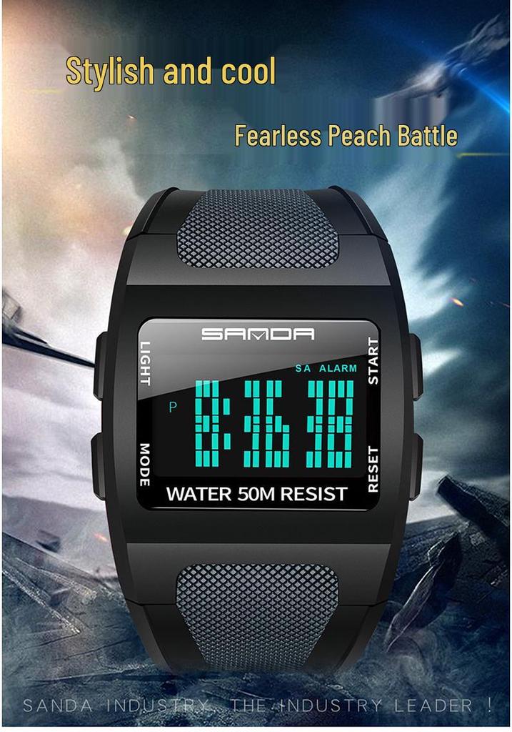 Reloj Deportivo Digital Impermeable Estilo Harajuku para Hombre Sanda - Unisex, Moderno, Diseño Simple y Cuadrado