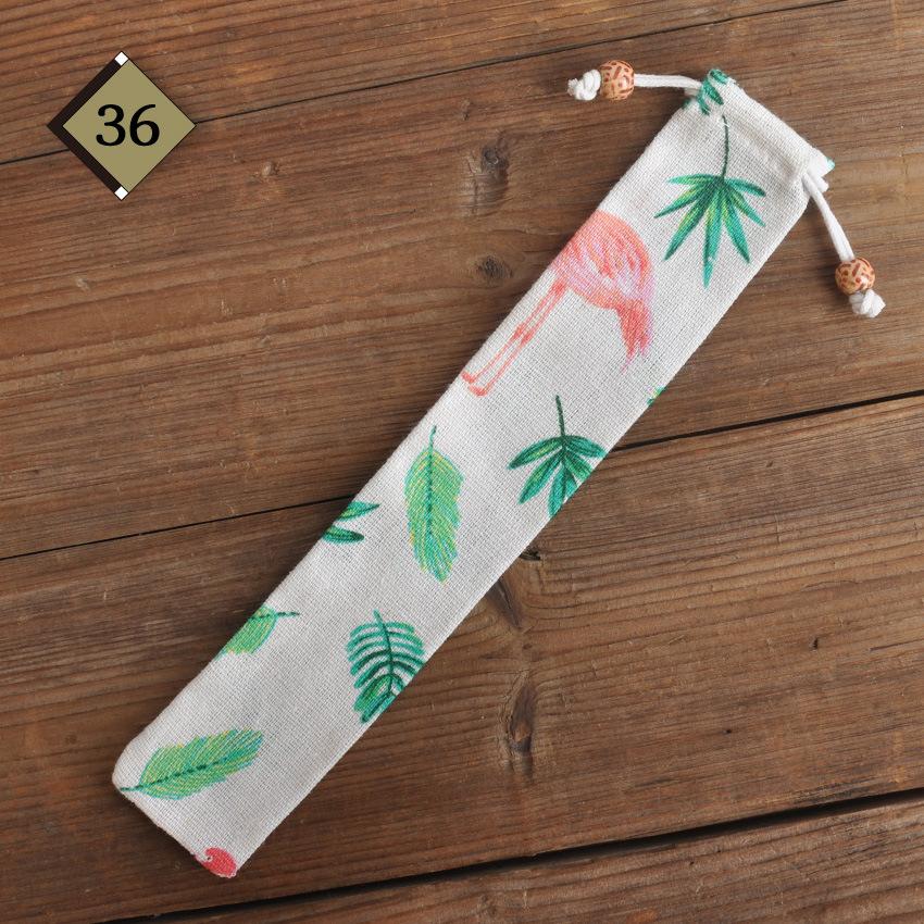 1pc Eco Friendly Canvas Drawstring Pouch Japanese Style for Chopsticks Spoon Straw Home Kitchen Travel Organizer