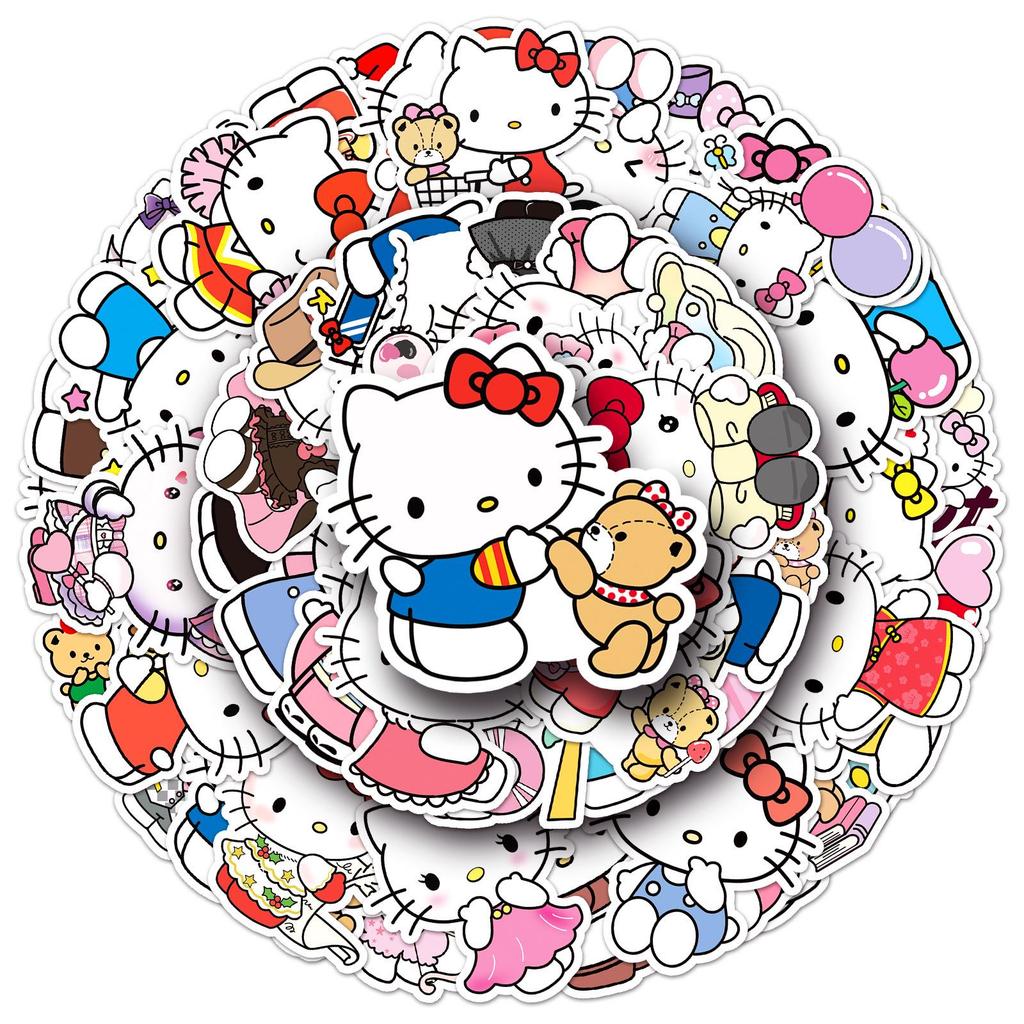 50 Autocolante Impermeabile Sanrio Hello Kitty - Pisica KT Autocolante Decorative DIY pentru Telefon