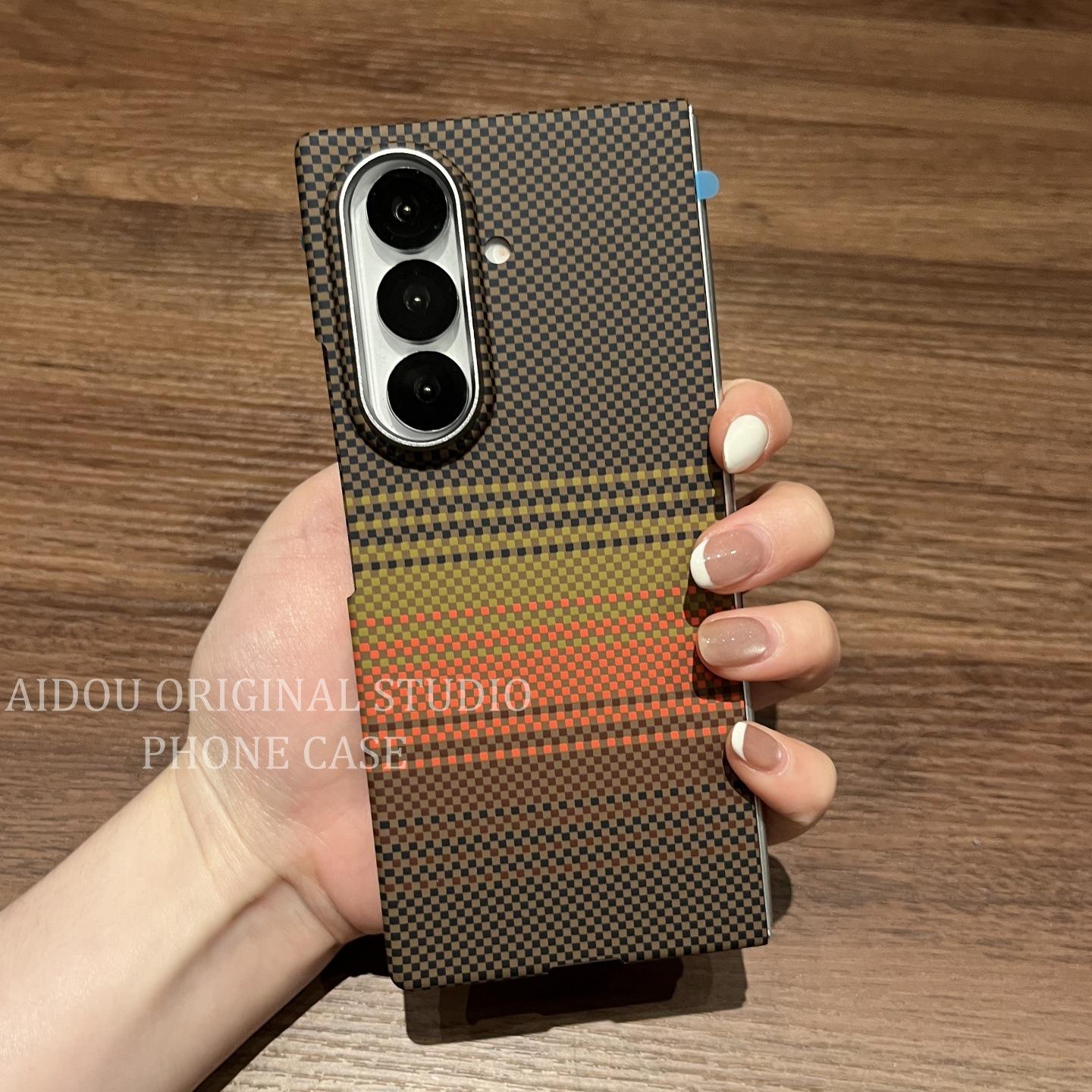 

Applicable To Samsung ZFold7 Mobile Phone Case New Folding Screen Sunset Orange Samsung ZFold6 Full Inclusive Protection Samsung Galaxy Z Fold7