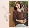 2025 Spring & Autumn Elegant Long Sleeve Lapel T-Shirt for Middle-Aged and Elderly Women - Tummy Covering Base Layer