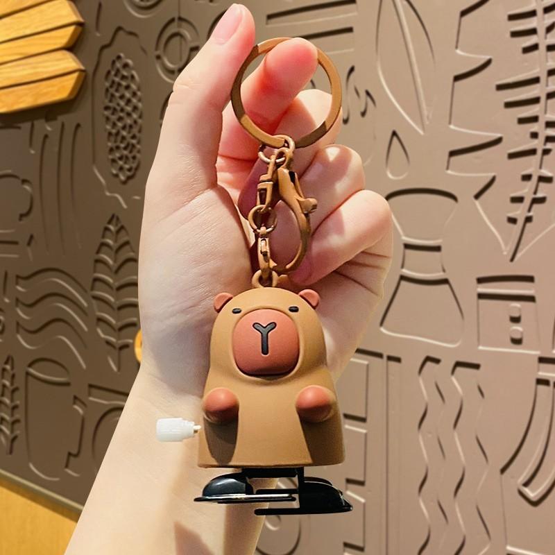 Adorable Plush Capybara Keychain Cute Cartoon Couple Car Key Accessory Gift