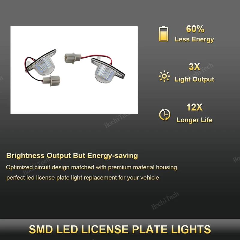 2PCS Rear Tail Number Plate Lamps Upgrade Error-Free Lighting Assembly for Honda CR-V Fit Odyssey Jazz HRV FRV CR-V Stream