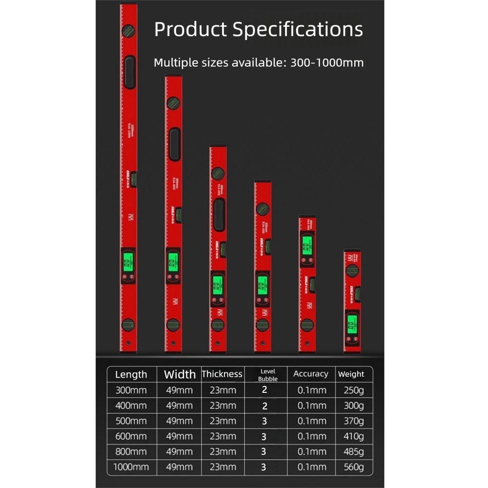 High Precision Angle Finder 0-90° Range Magnetic Level Measuring Ruler  Horizontal Vertical Testing