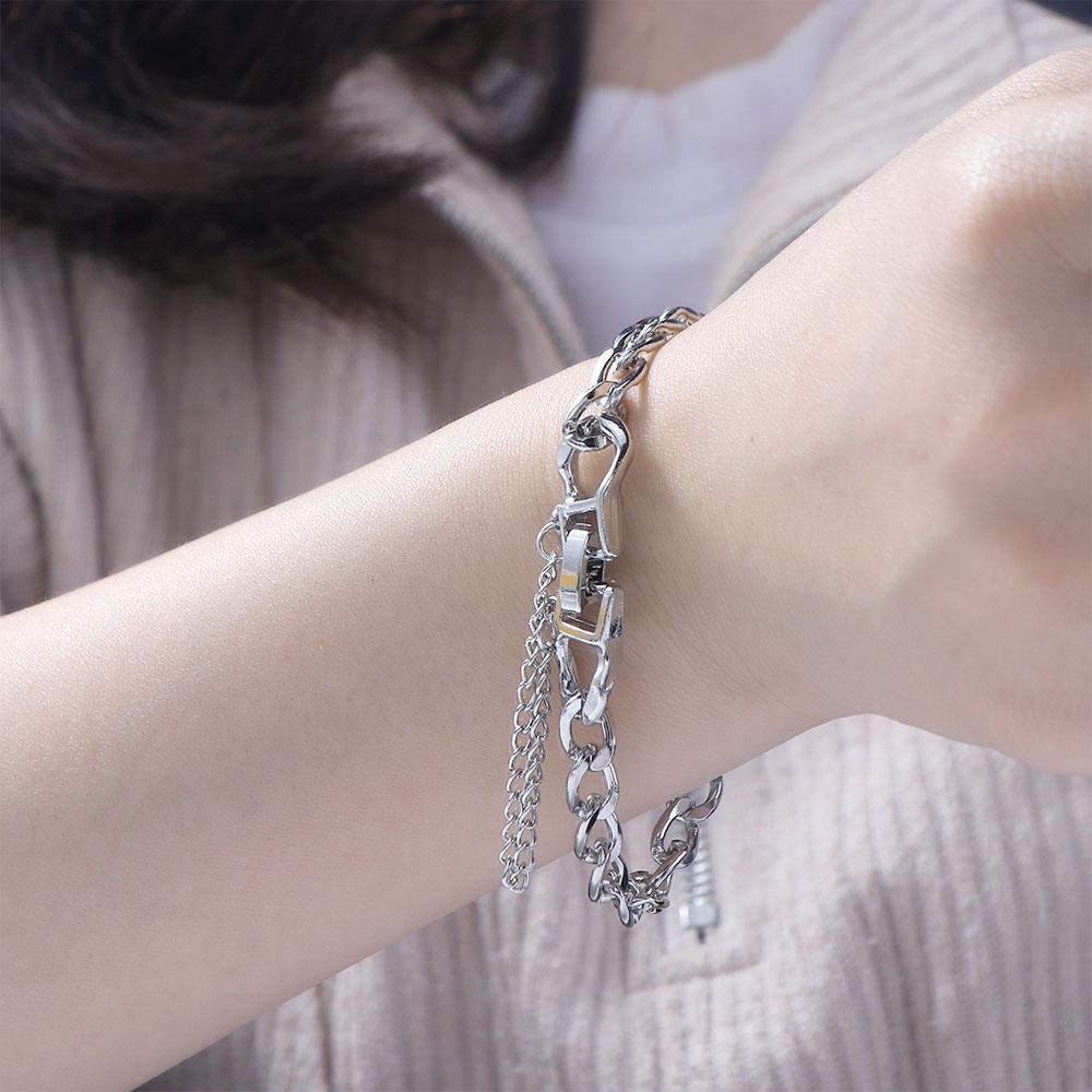 Personality Hip Hop Women Fashion Design Korean Hand Chain Zinc Zinc Alloy Men Bracelet Jewelry Accessories