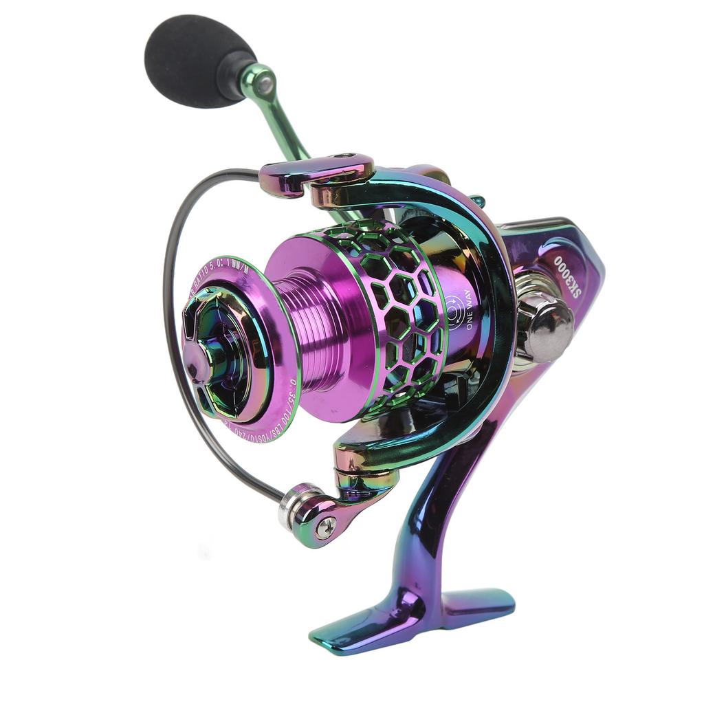 Lure Spinning Reel Metal Spinning Fishing Wheel Gapless 5.0:1 Speed Ratio Fishing Reel for Freshwater Saltwater SK3000