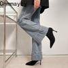 Pointed Toe Women's High Heel Ankle Boots Fashion Elegant Dancing Party Shoes Autumn Winter Women's Stretch Slim Short Booties