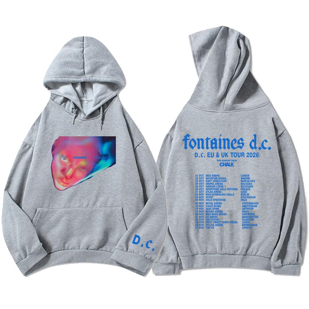 Fontaines D.C. Hoodies DOPAMINE Chamber DC EU & UK Tour 2026 Sweatshirt Long Sleeve Casual Hooded Pullovers Graphic Print Hoody