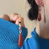 Silver needle retro temperament long water drop earrings female, unique niche new Chinese classical cheongsam earrings earrings