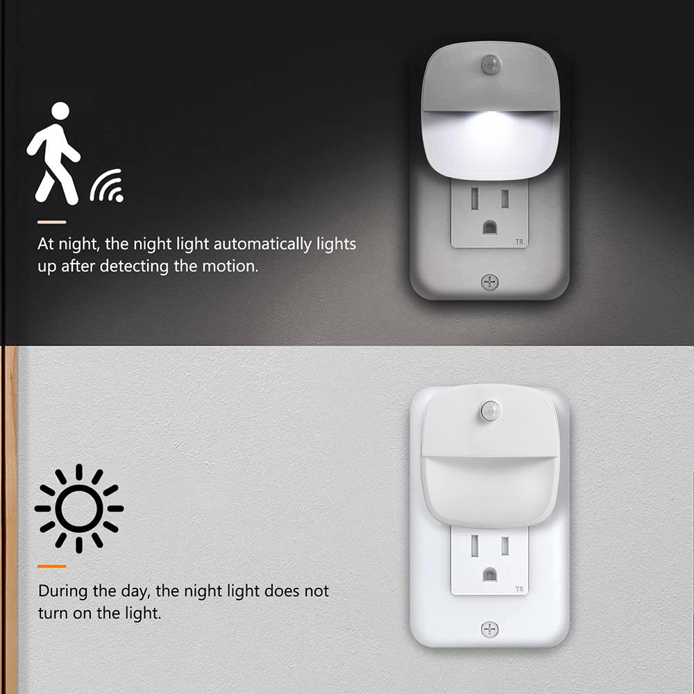 Smart LED Night Light Motion Sensor Lights Plug-in PIR Cabinet Stair Lamp