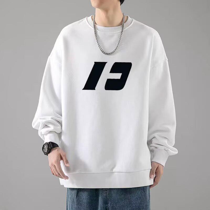 

Men s Korean Style Letter Print Hoodie, Loose Fit, Plus Size, Lightweight, Long Sleeve, Perfect for Spring and Autumn. 2XL білий