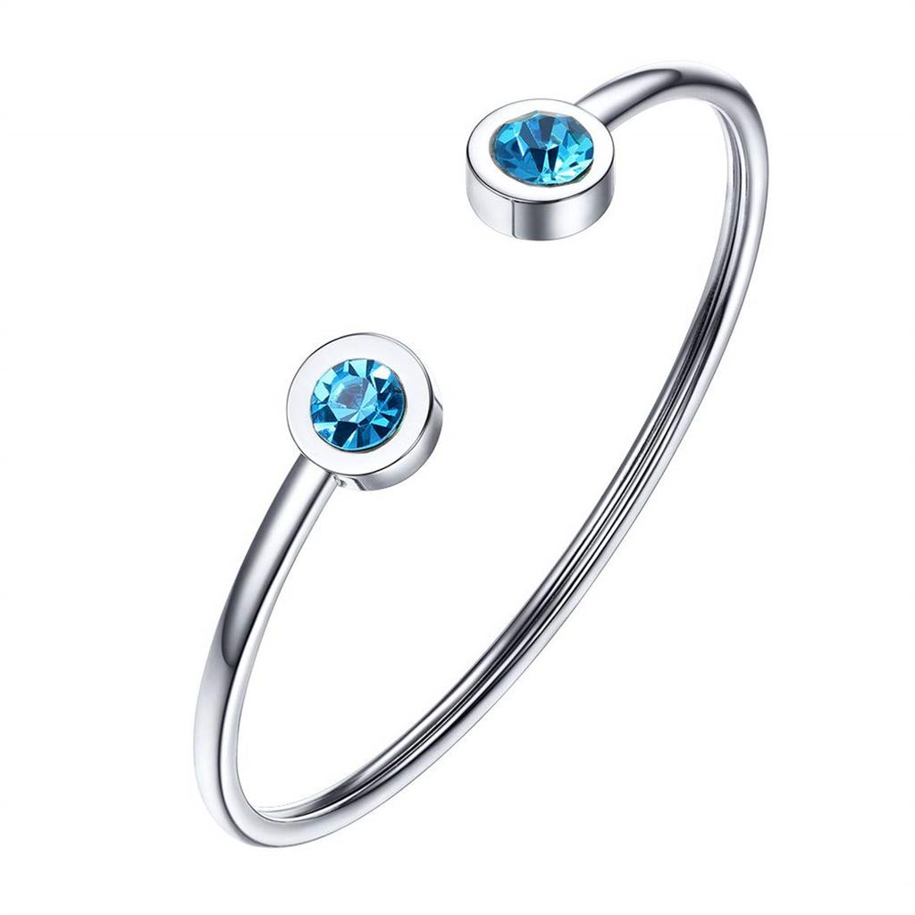 Women's Personalized and Simple Stainless Steel Wire Bracelet/choker with December Birthstone