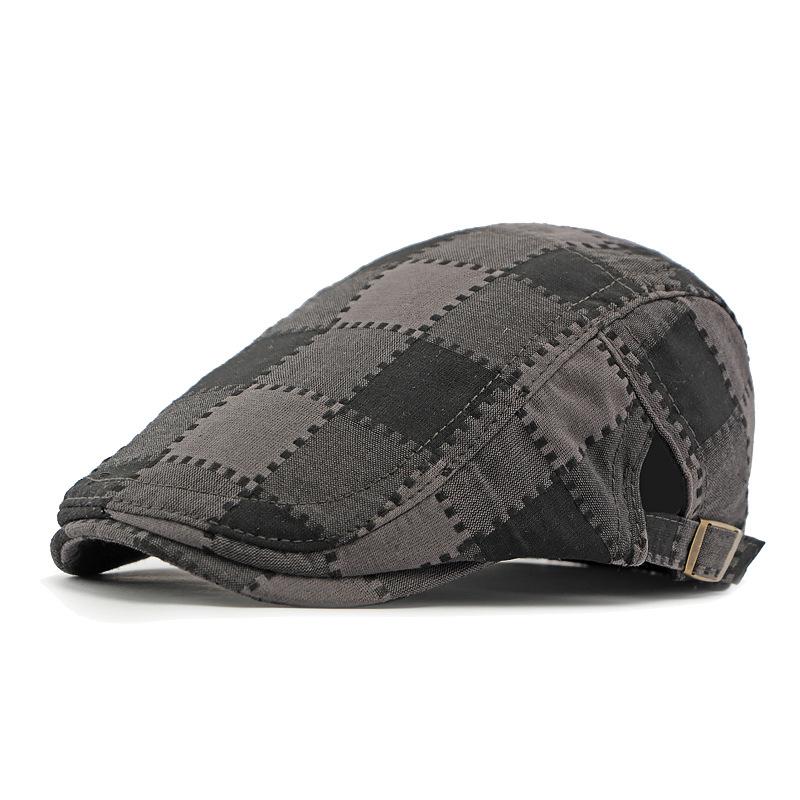 Women Peaked Cap Men's Plaid Beret Spring Autumn Forward Cap Outdoor Sunshade Cap