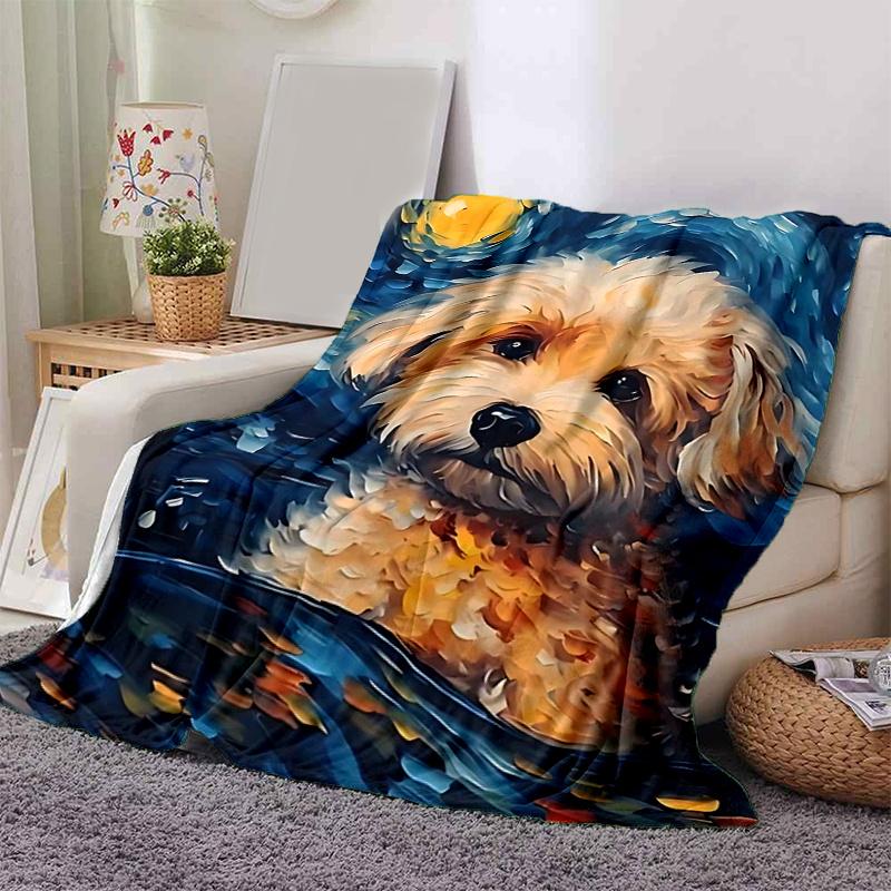 1pc Cute Dog Blanket  Soft Throw for Room Decor, Perfect Gift, Living Room, Travel, Camping, Car Blankets