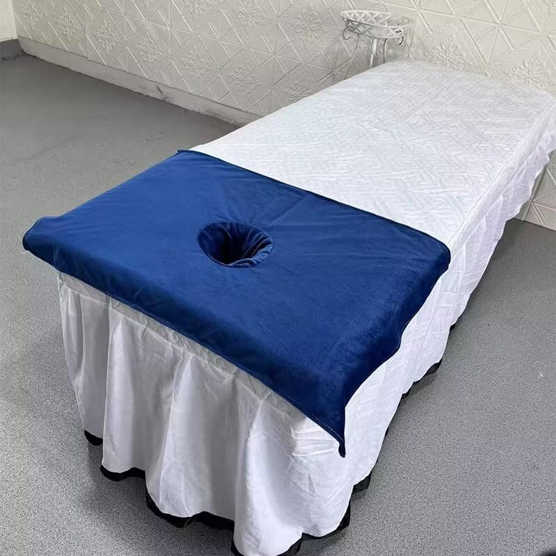 50*80cm Thickened Beauty SPA Massage Table Planking Face Towel with Hole Bed Bandana