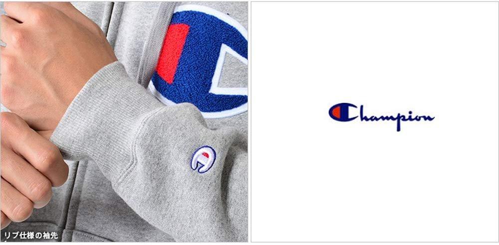 Champion Street Big C Logo Sagara Size S Men's Full-Zip Hoodie, Fleece-Lined, Style, Embroidered, Patch, Navy, (C3-E128)