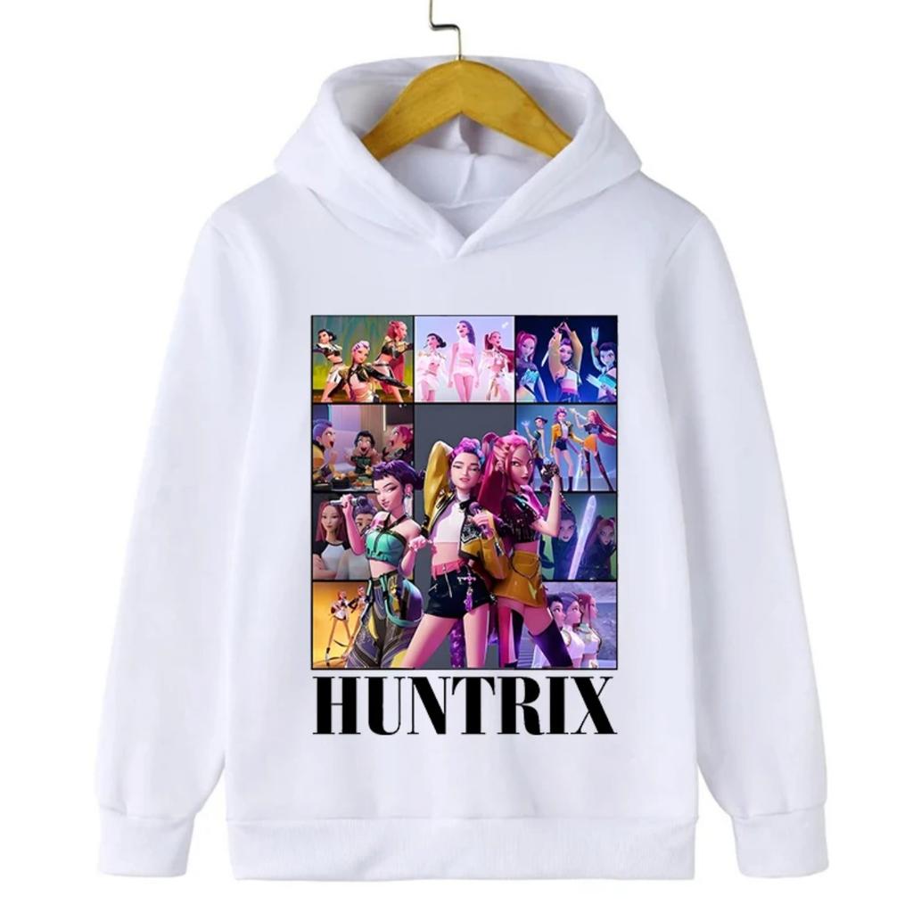 Höst KPop Demon Hunter Huntrix Tryck Barn Sweatshirt Casual Mode Flickmode Street Pullover Toppar Barnkläder