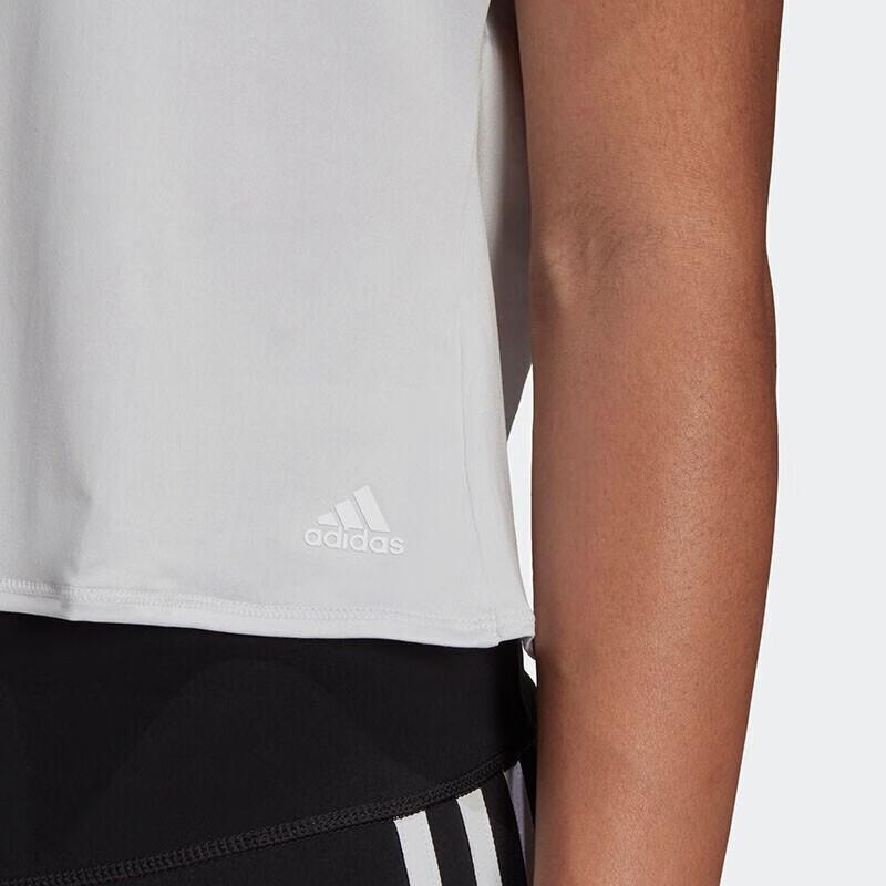 Adidas Solid Color Outdoor Casual Pullover Short Sleeve T-Shirt Women Tops White HD9556