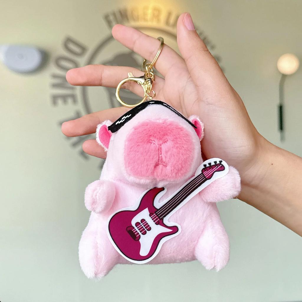 12cm Kawaii Capybara Pluche Speelgoed Schattige Capybara Tas Hanger Sleutelhanger Kinderrugzak Decoratie Verjaardag Kerstcadeaus Pluizig Poppetje Speelgoed