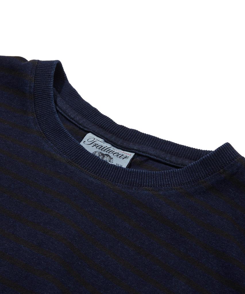 PENFIELD Indigo Single Stripe Vintage Artwork Embroidered Short Sleeve T-Shirt Indigo_Fs2Kt61U