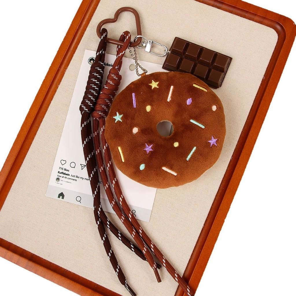 Sweet Donut Plush Keychain With Polyester Material For Bag Accessories